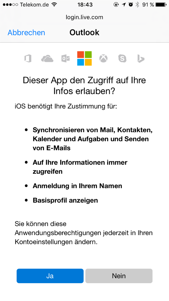 Hotmail mit dem iPhone synchronisieren