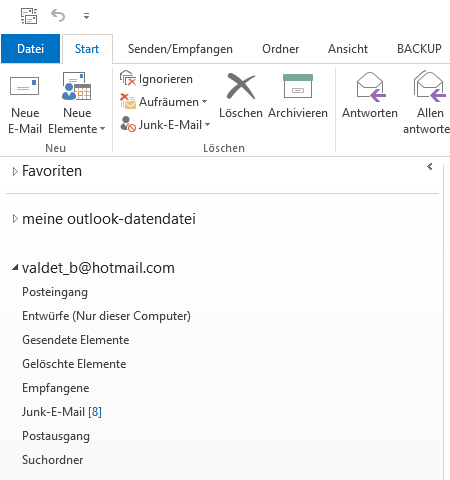 Hotmail E-Mail-Konto in Outlook hinzufügen