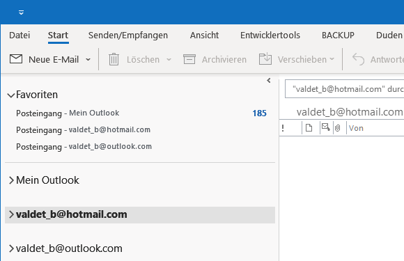 Outlook.com in Outlook 2019 hinzufügen