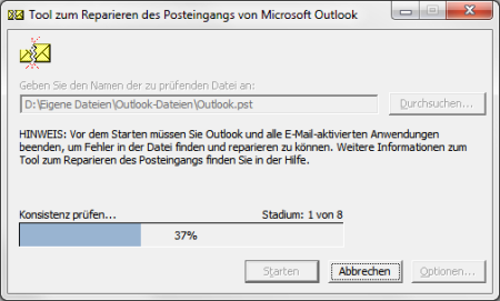 Outlook 2010 PST-Datei reparieren