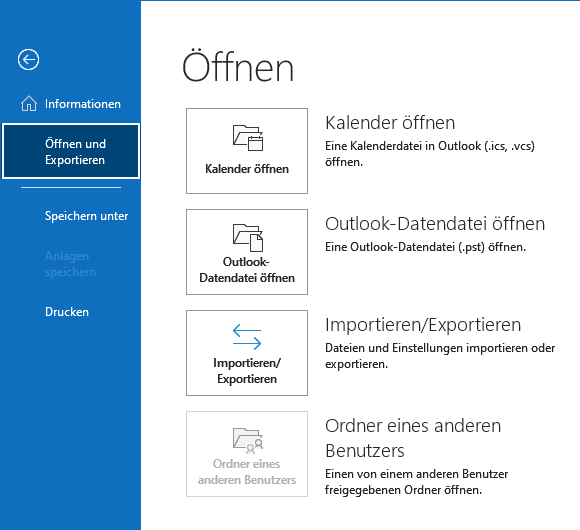 Outlook 2019 PST-Datei sichern
